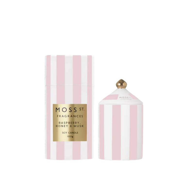 Ceramic Candle 100g - Raspberry, Honey & Musk