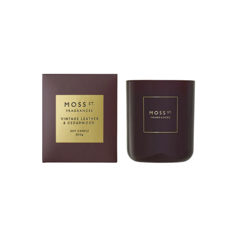 Soy Candle 300g - Vintage Leather & Cedarwood
