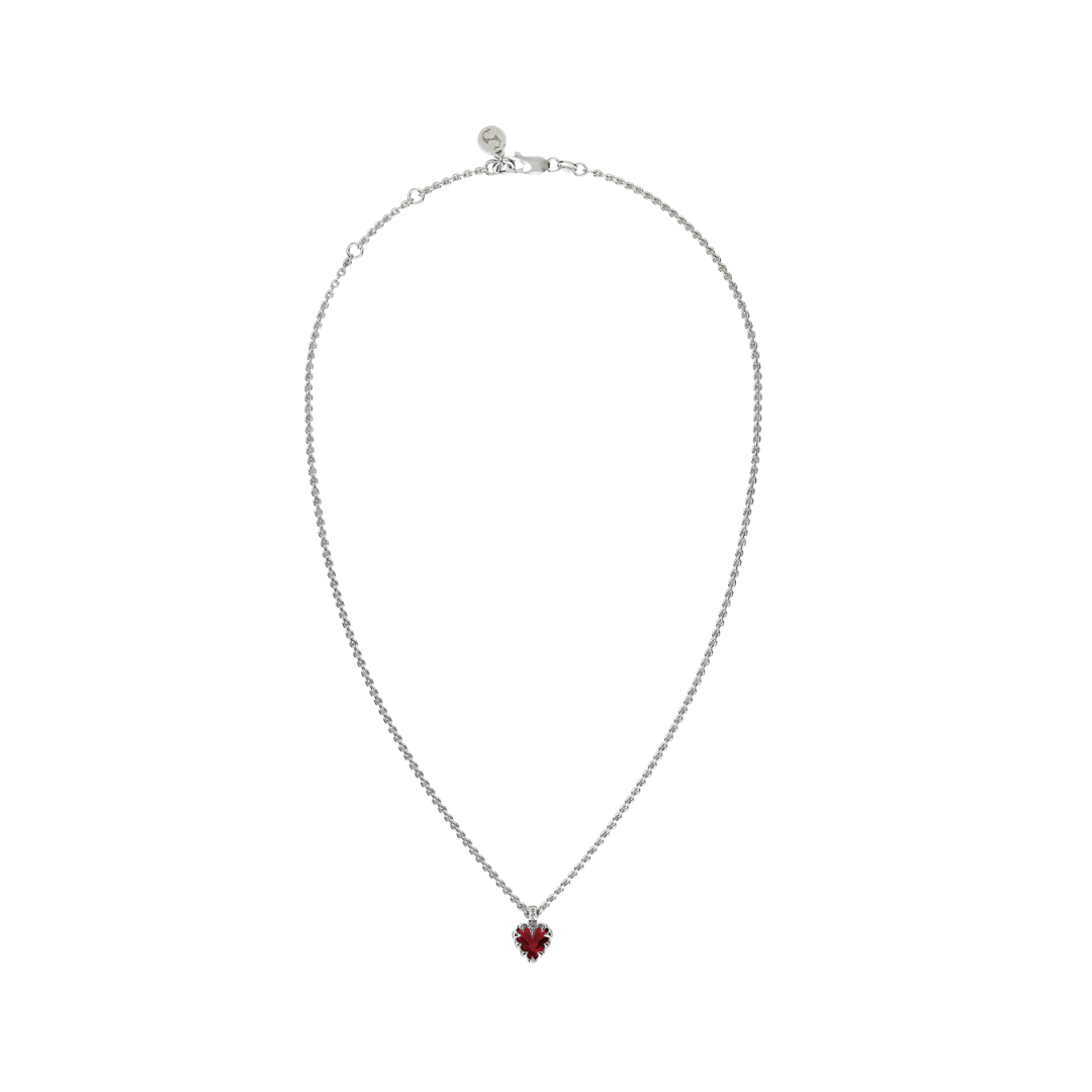 Mini Love Claw Necklace - Red Garnet