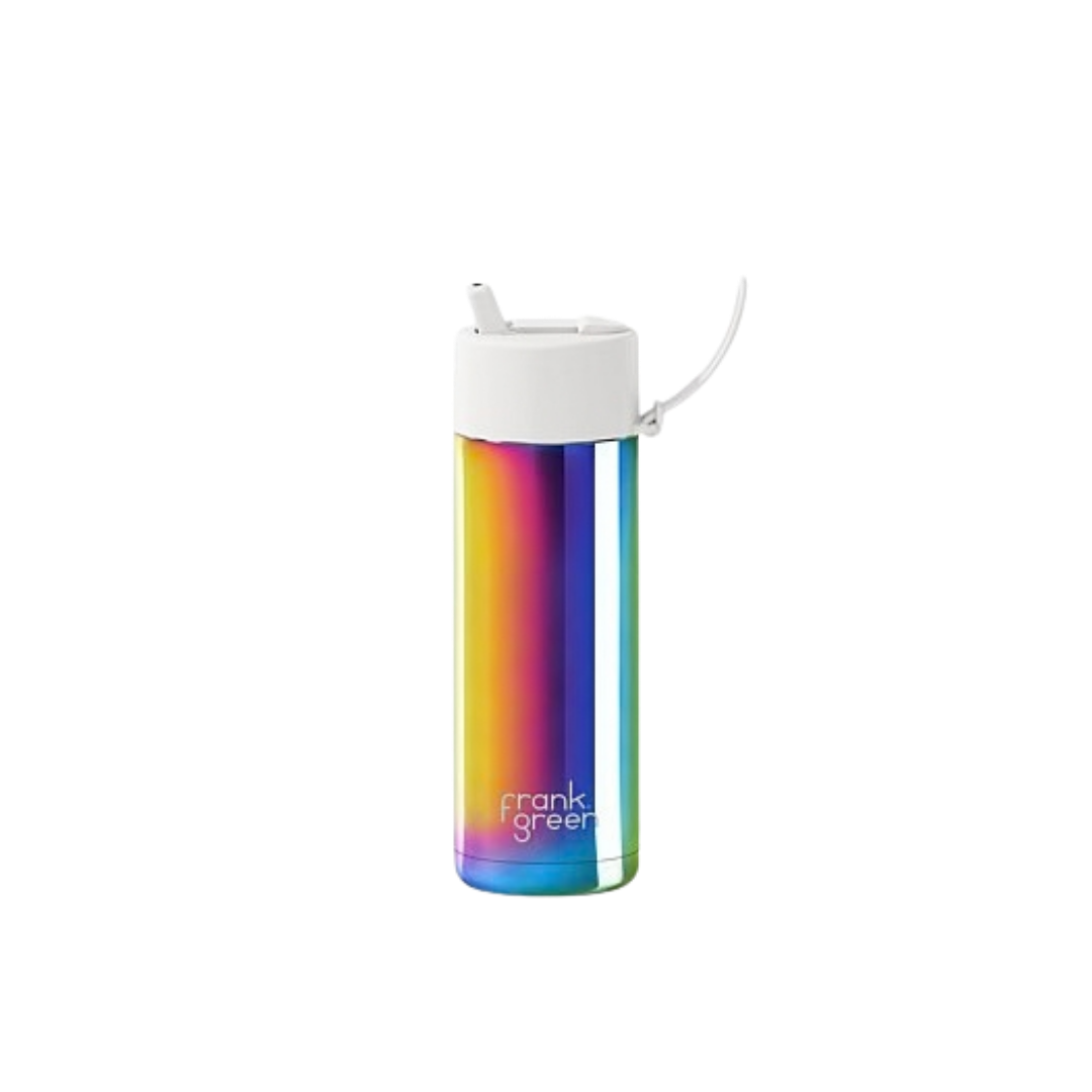 Frank Green Chrome Ceramic Reusable Bottle with Flip Straw Lid - 20oz