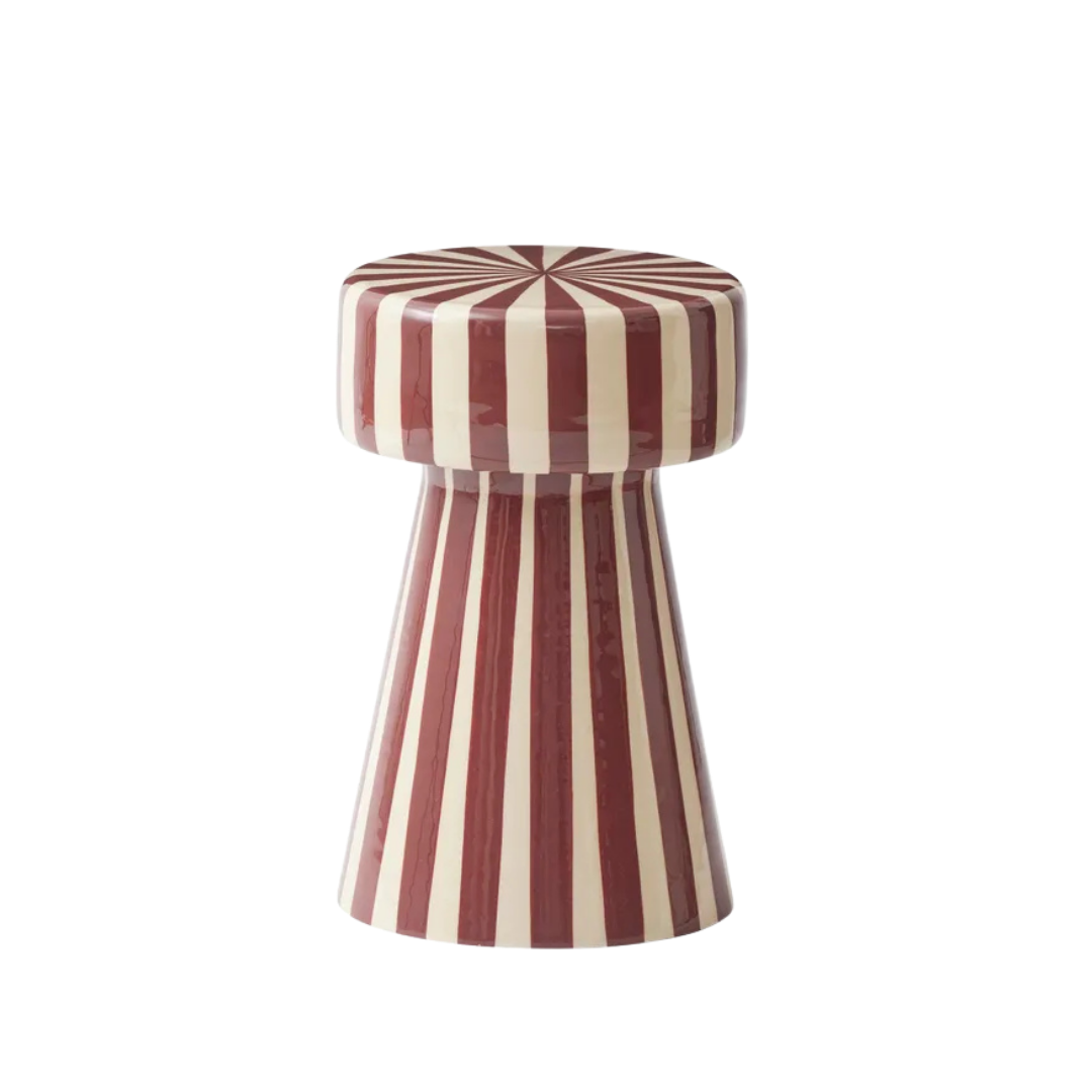 Nolan Metal Side Table 29x47cm Ivory/Russet