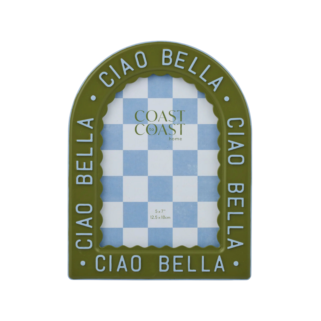Bella Resin Photo Frame 5x7 Olive/Sky