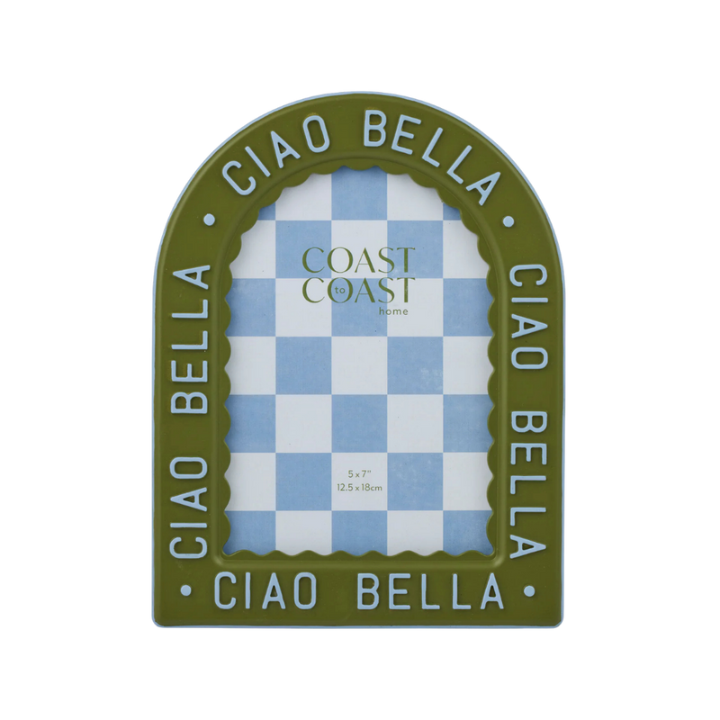 Bella Resin Photo Frame 5x7 Olive/Sky