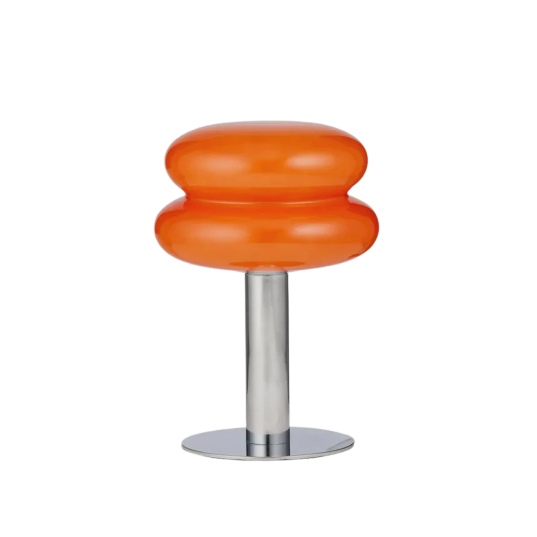 Dean Glass and Chrome Lamp Orange