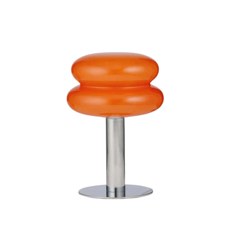 Dean Glass and Chrome Lamp Orange