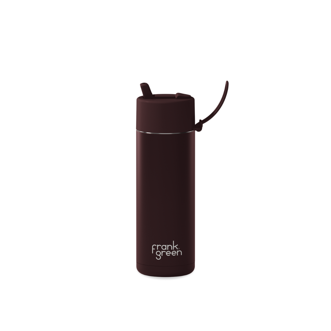 20oz Stainless Steel Ceramic Reusable Bottle with Straw Lid