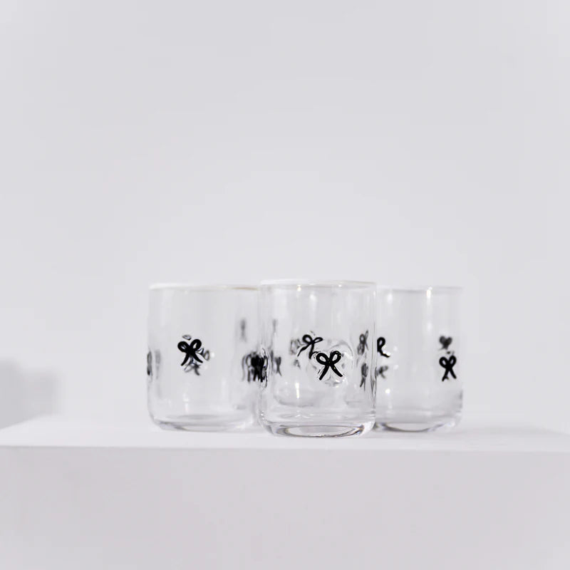 Black Bow Icon Glass – Set of 4