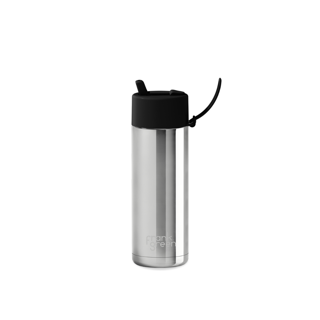 20oz Stainless Steel Ceramic Reusable Bottle with Straw Lid