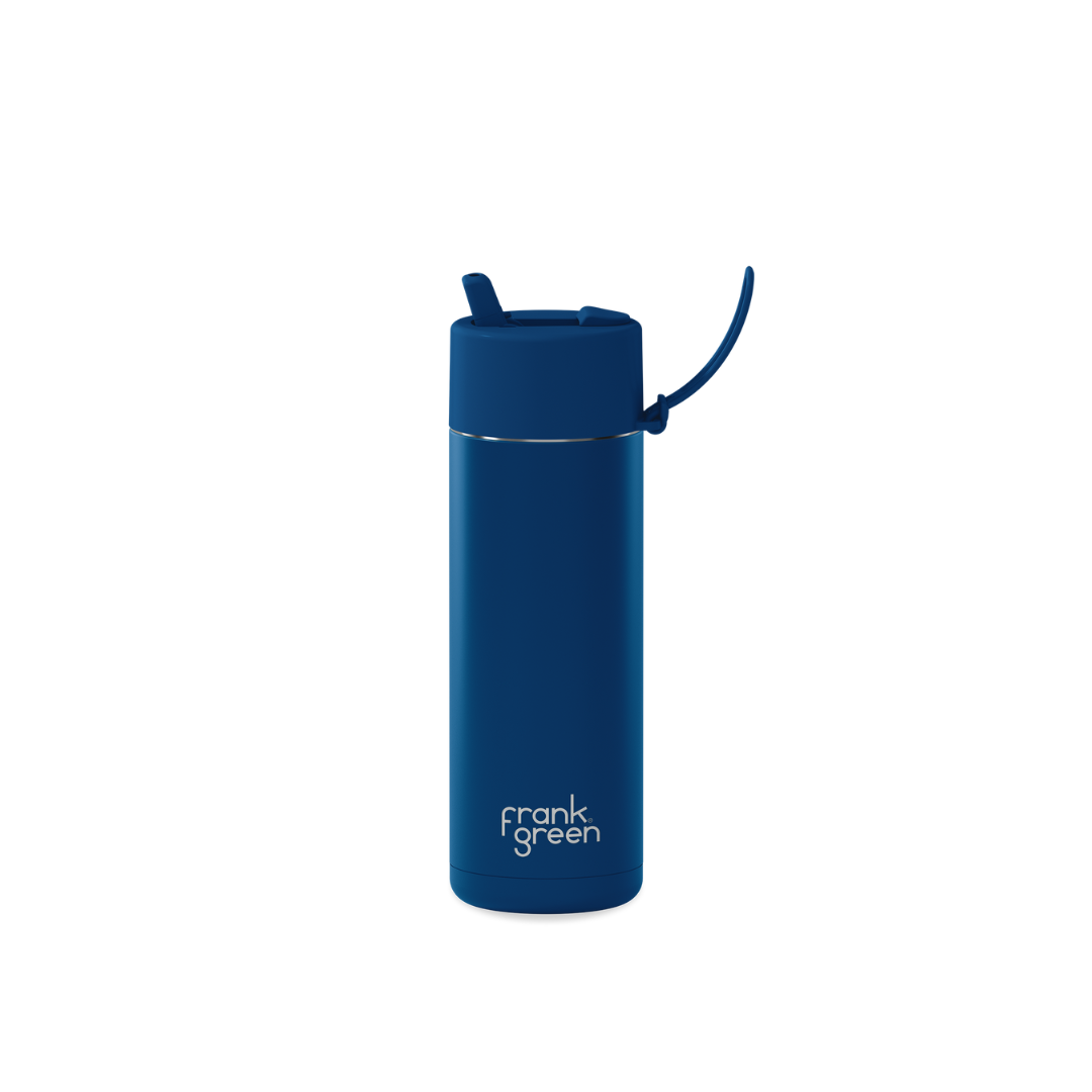 20oz Stainless Steel Ceramic Reusable Bottle with Straw Lid
