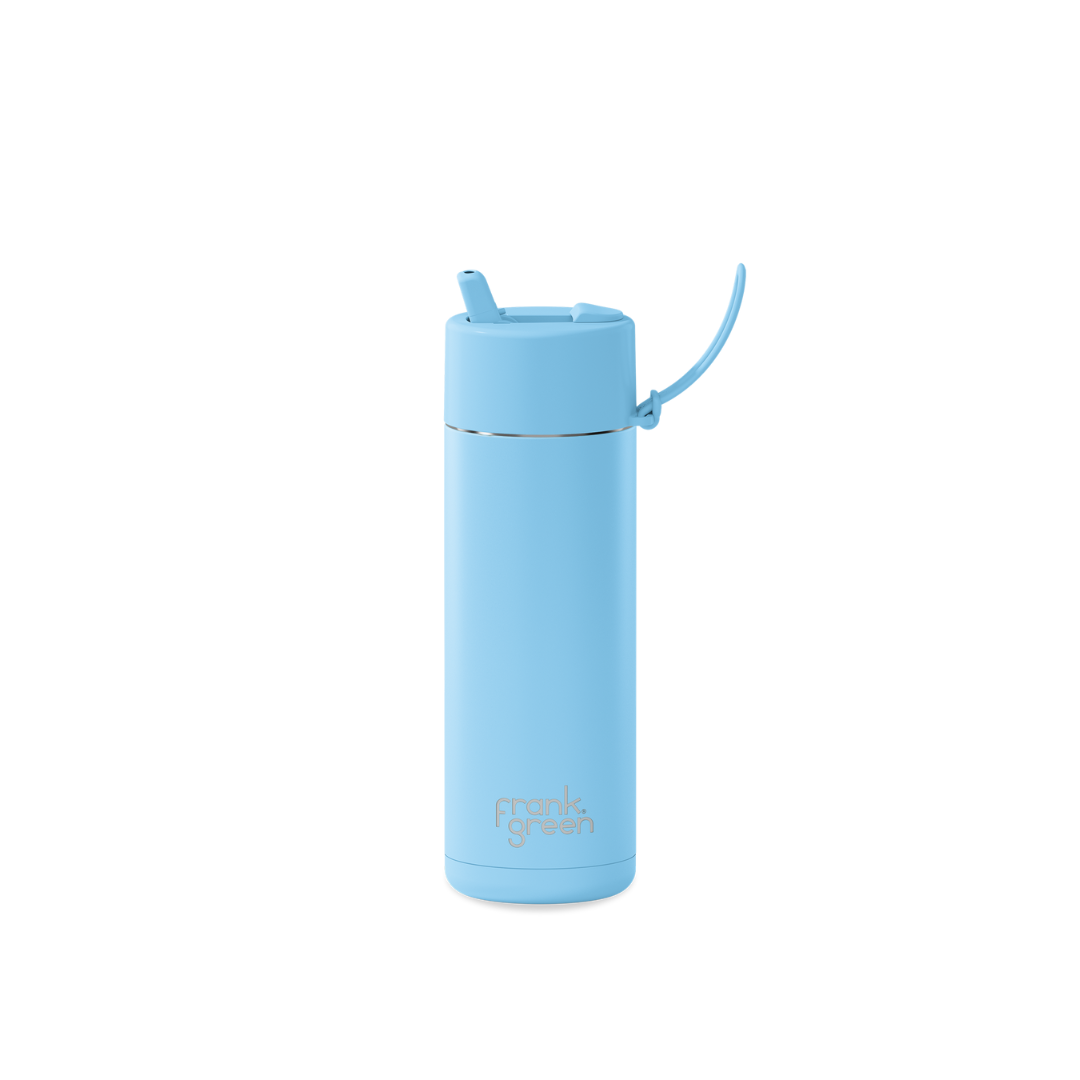 20oz Stainless Steel Ceramic Reusable Bottle with Straw Lid