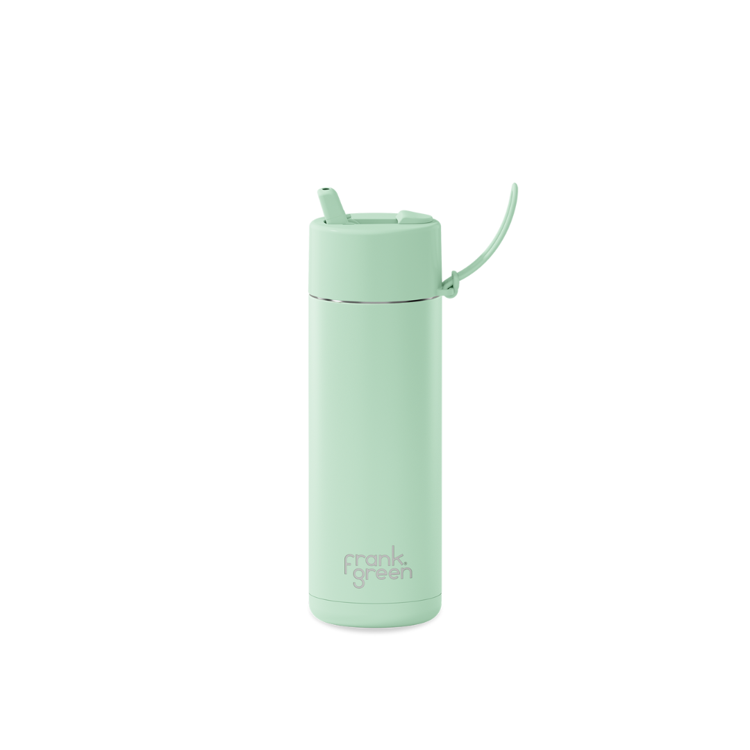 20oz Stainless Steel Ceramic Reusable Bottle with Straw Lid