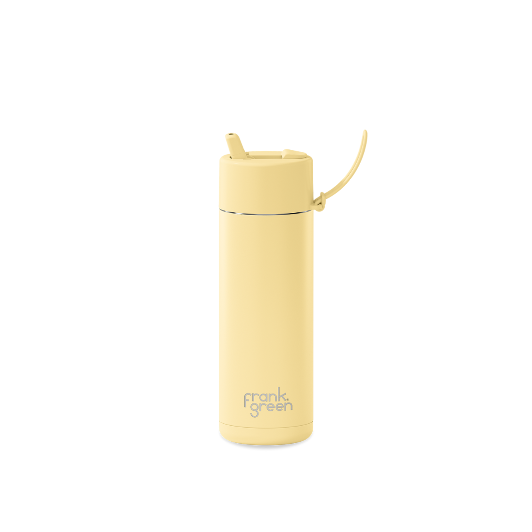 20oz Stainless Steel Ceramic Reusable Bottle with Straw Lid