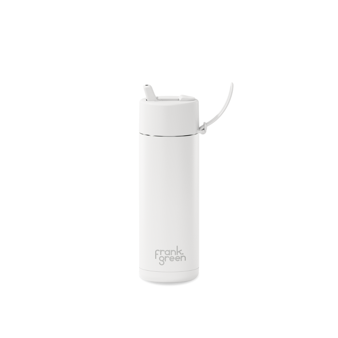 20oz Stainless Steel Ceramic Reusable Bottle with Straw Lid