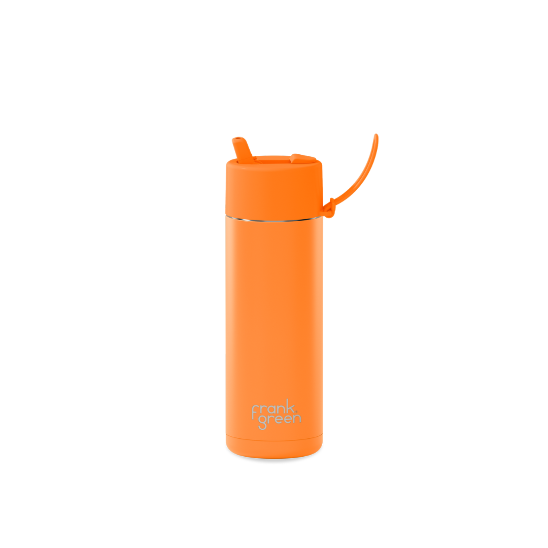 20oz Stainless Steel Ceramic Reusable Bottle with Straw Lid