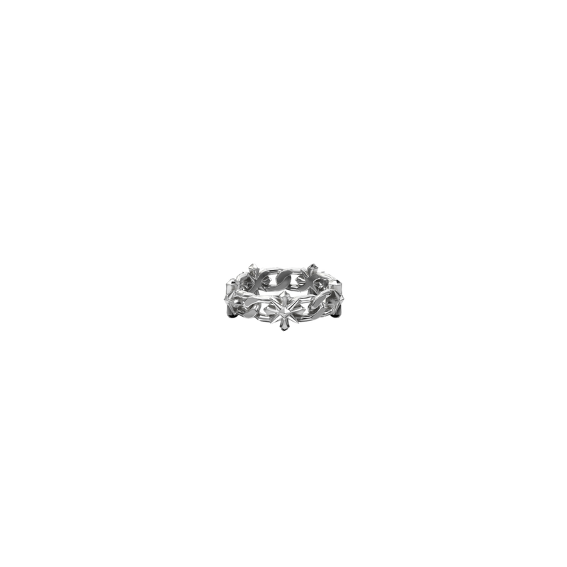 Midnight Cross Curb Ring - Size N