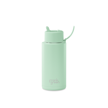 34oz Stainless Steel Ceramic Reusable Bottle with Straw Lid