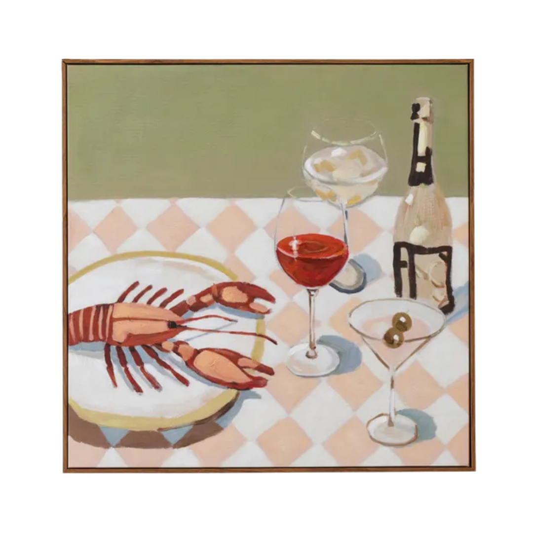 Thermidor Teak Frame Oil Painting
