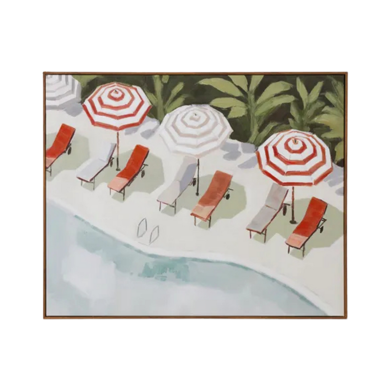 Resort Teak Frame Oil Painting