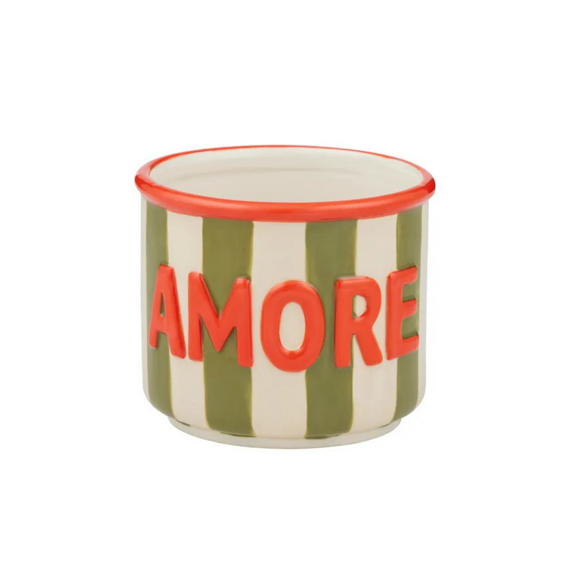 Amore Ceramic Pot Olive/Red