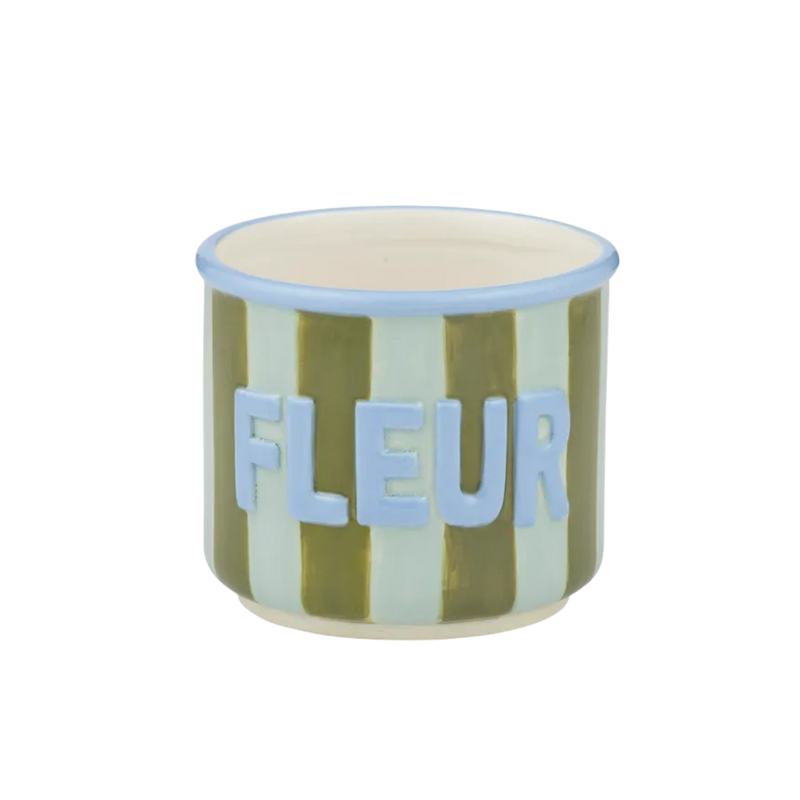 Fleur Ceramic Pot Olive/Sky