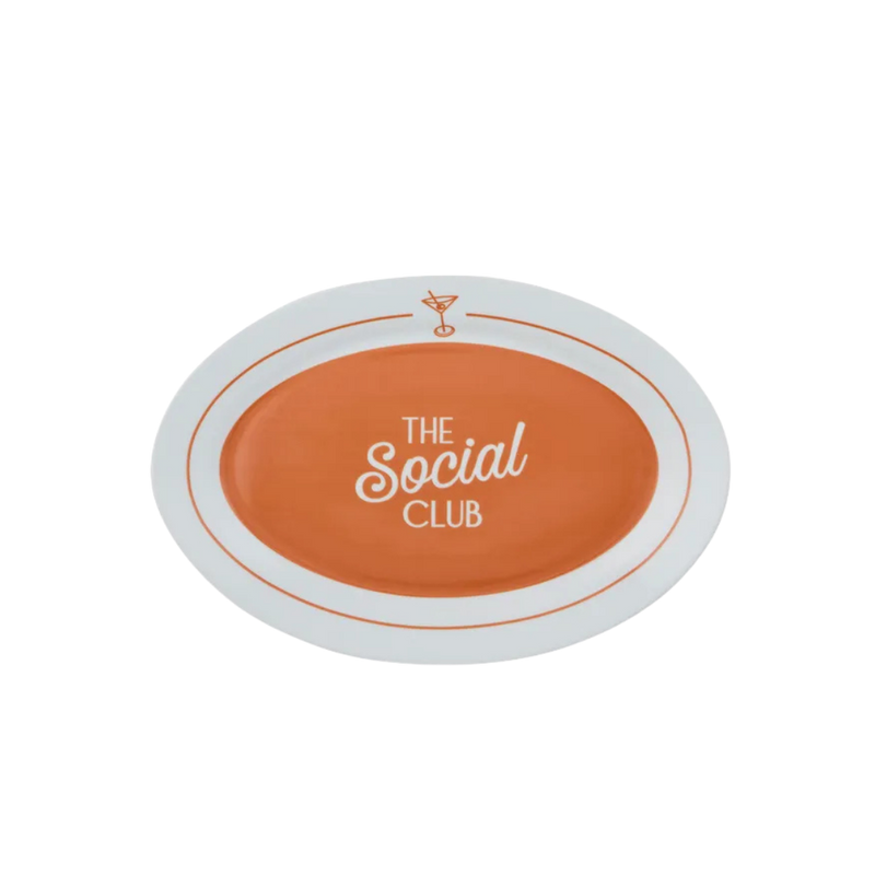 Social Ceramic Oval Platter Cherry