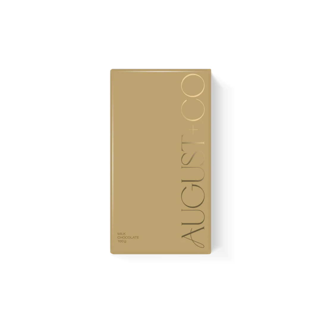 AUGUST + CO Milk Chocolate Bar 100g Gold