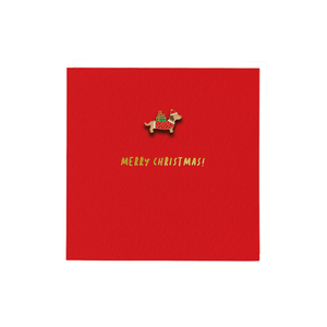 Christmas Pin Card - Xmas Sausage Dog