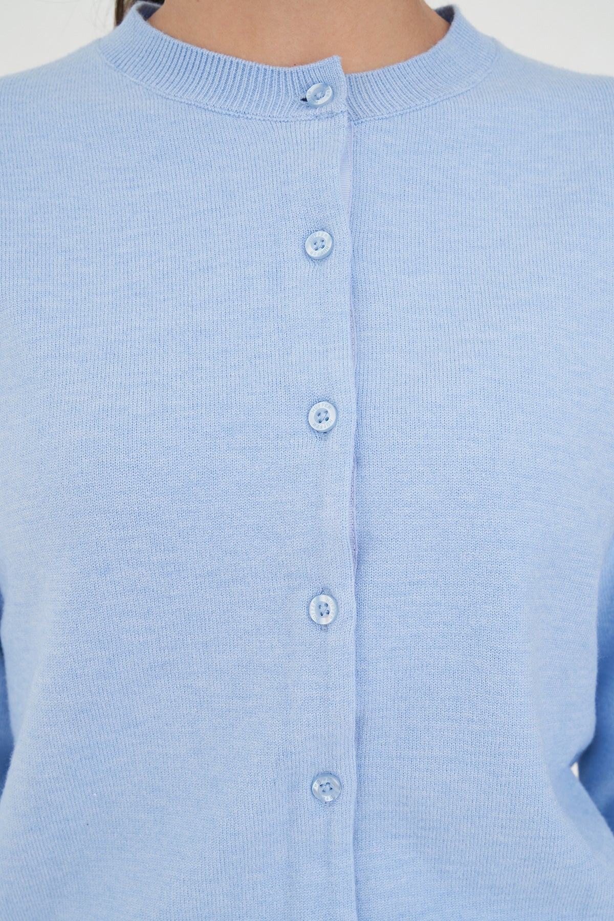 Classic Button Up Cardigan - Light Blue