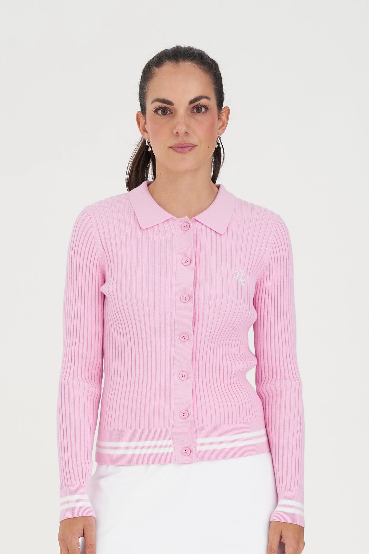 Womens Fields Rib Cardigan - Camellia