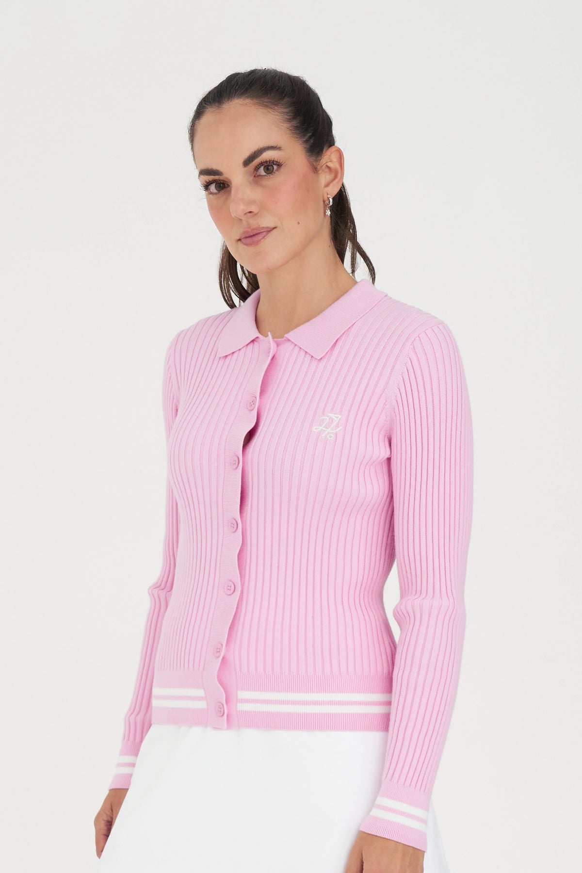 Womens Fields Rib Cardigan - Camellia