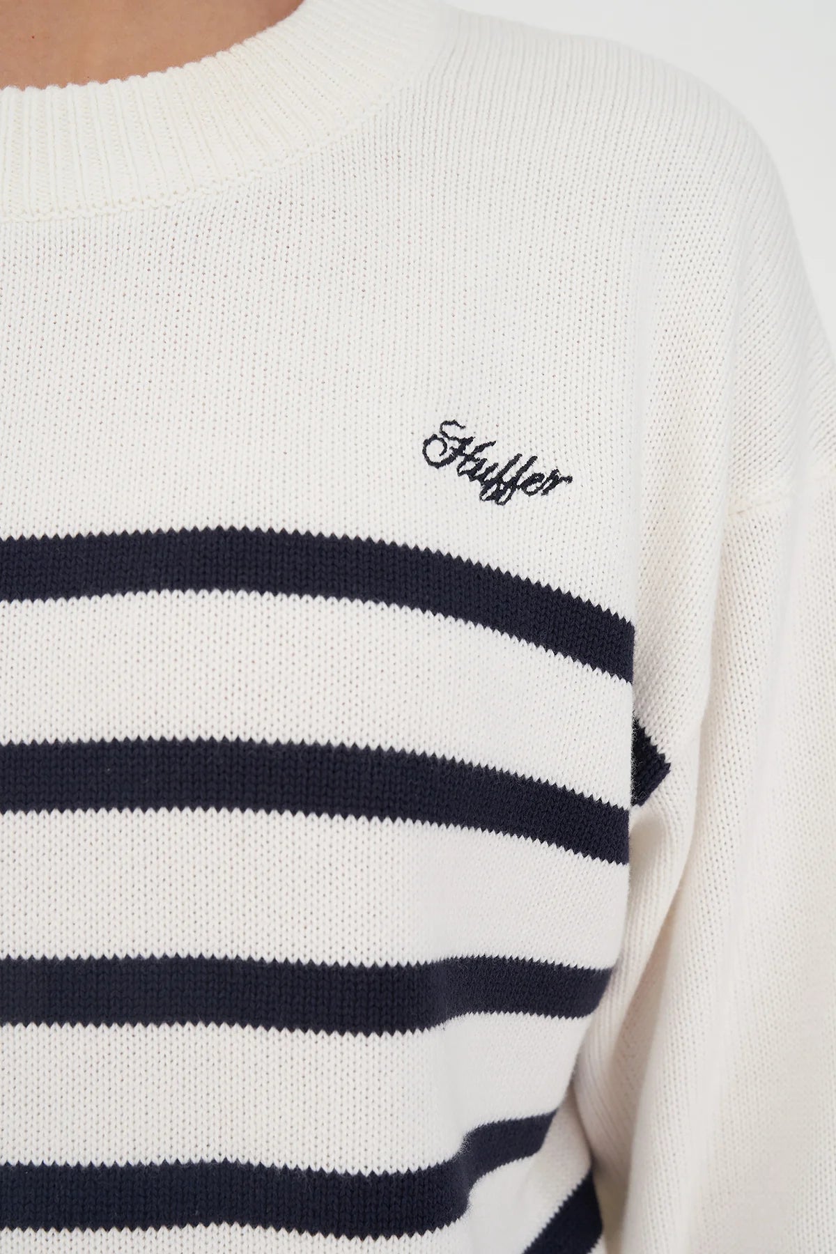 Classic Knit Crew - Navy/Chalk