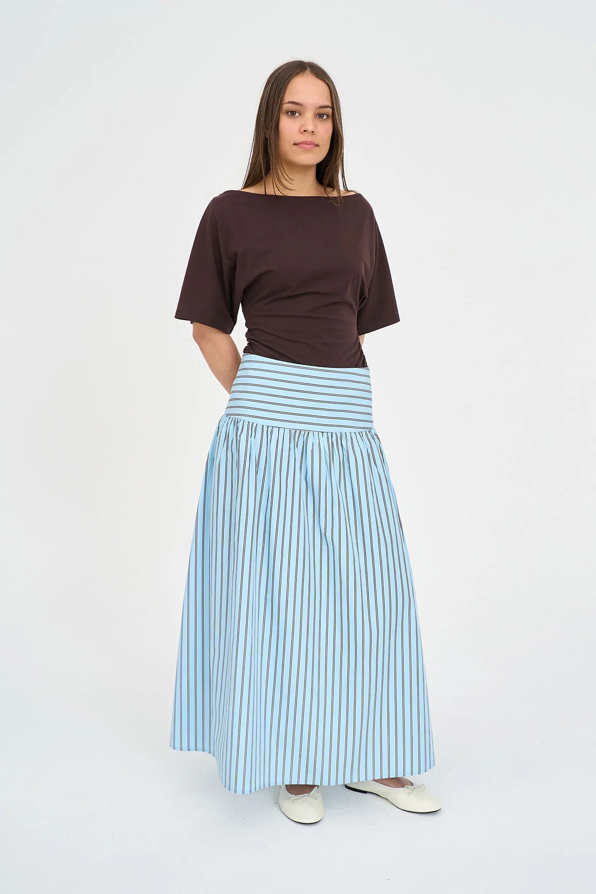 Stripe Ashton Skirt - Bay Blue