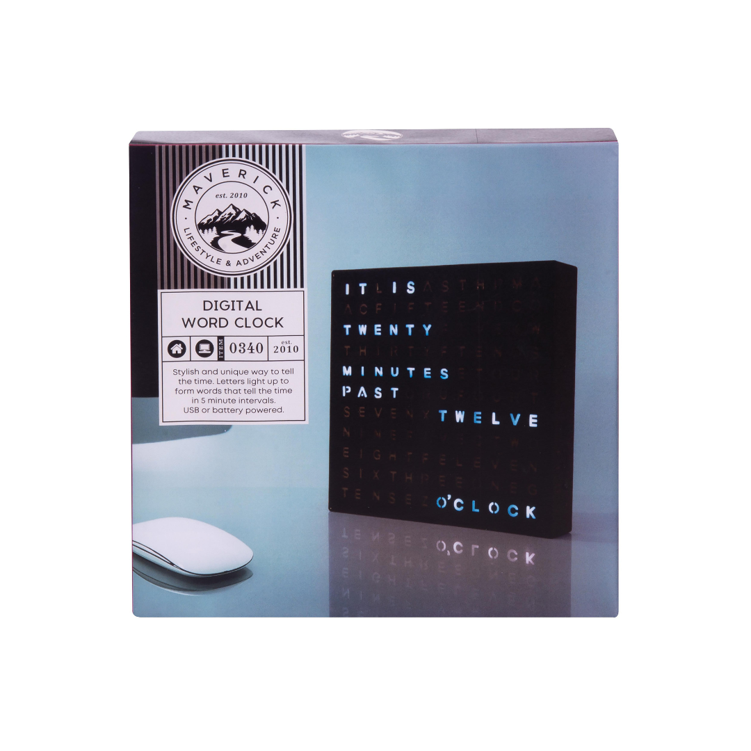 Maverick Word Clock Black