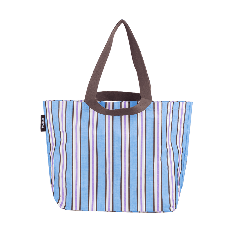 Shopper Tote Choc Blue Stripe
