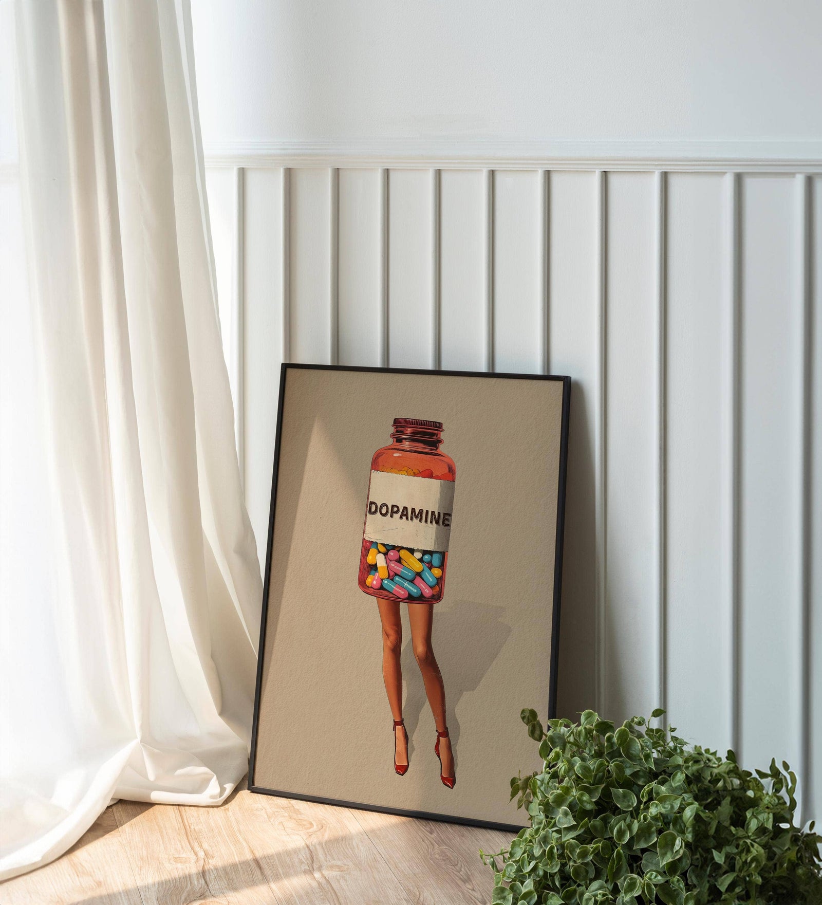 Retro Dopamine  Wall Art: Vintage Surreal Collage | Framed Art  18x24 In