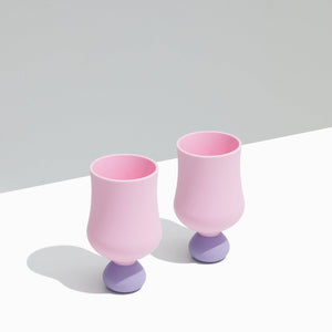 Bubble Goblet Set | Unbreakable Silicone : Fairy Floss