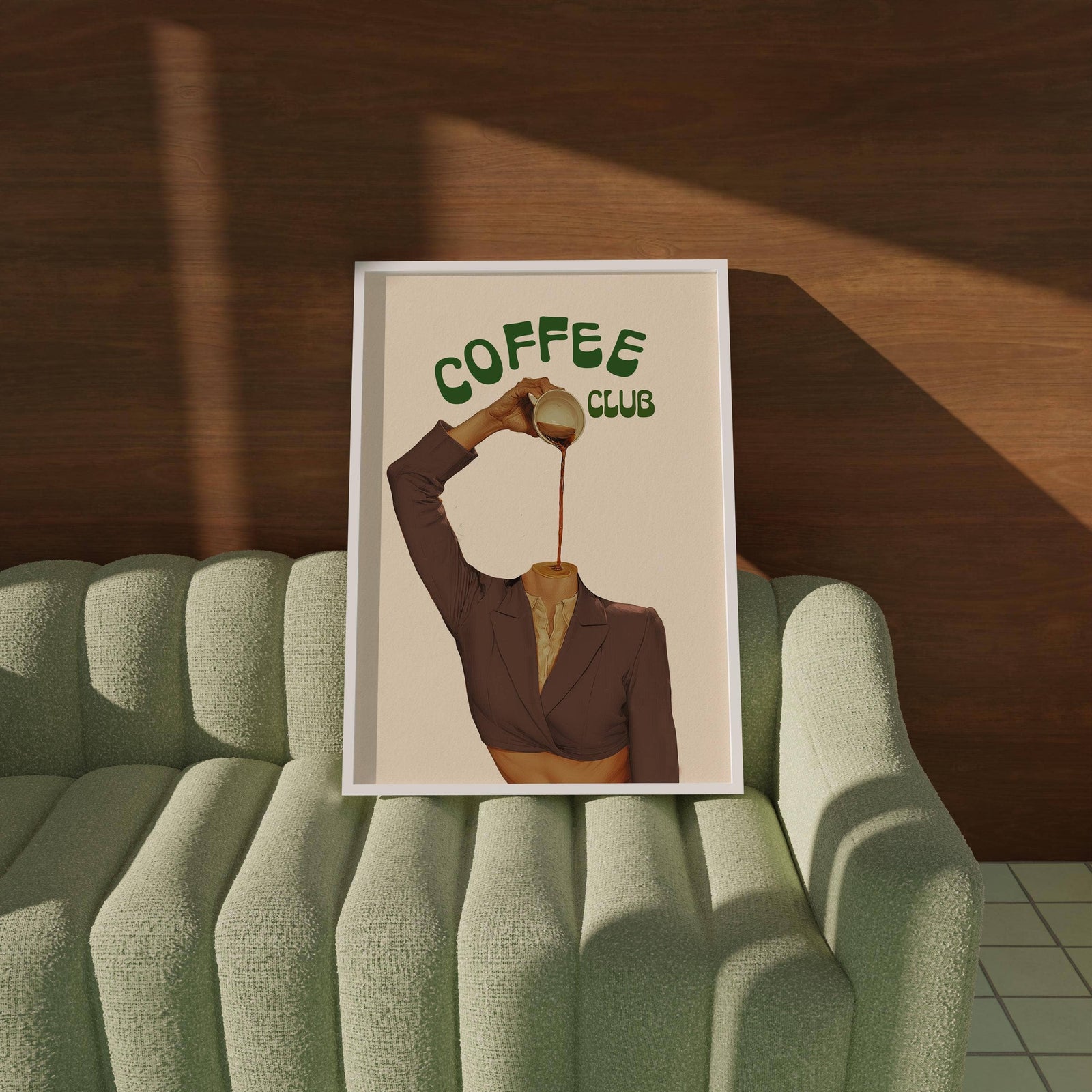 Coffee Club Poster: Retro Espresso Kitchen | Framed Art 11x14 In