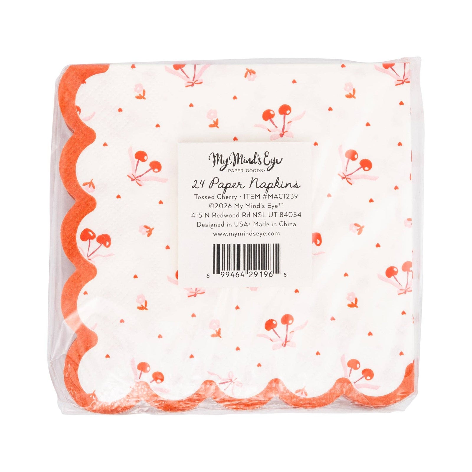 Tossed Cherry Cocktail Napkin