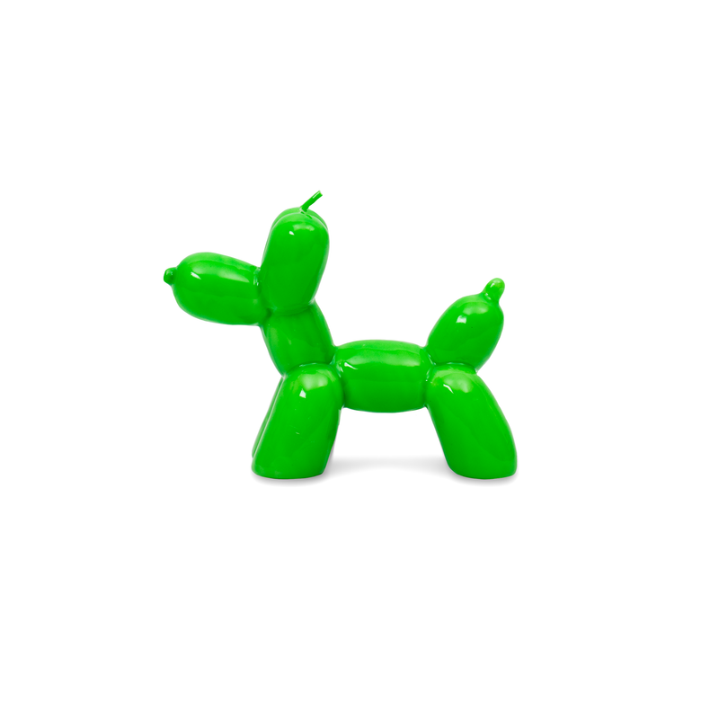 Green Balloon Dog Candle - Hand Painted HF