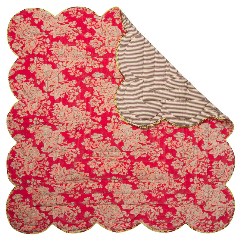 Hazel Scalloped Velvet Bedcover
