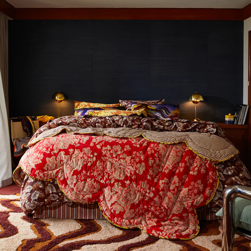 Hazel Scalloped Velvet Bedcover