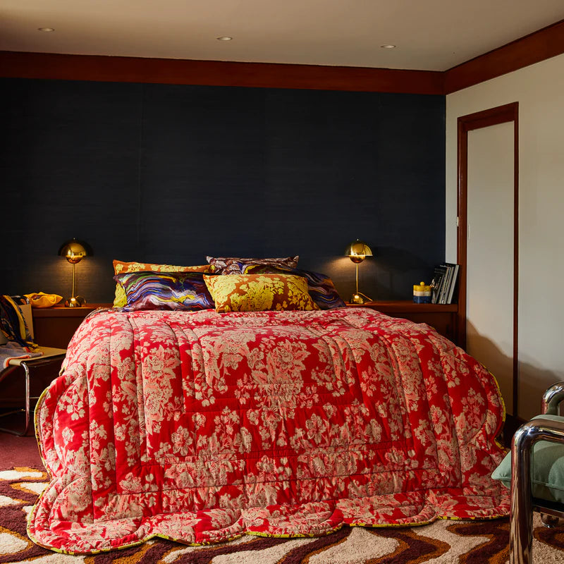 Hazel Scalloped Velvet Bedcover