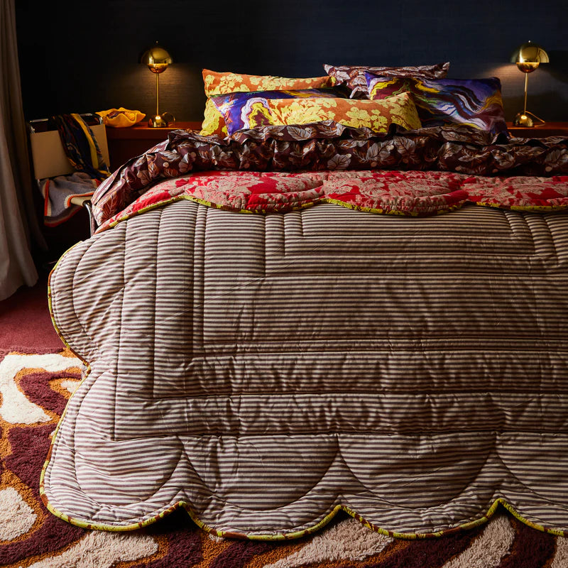 Hazel Scalloped Velvet Bedcover