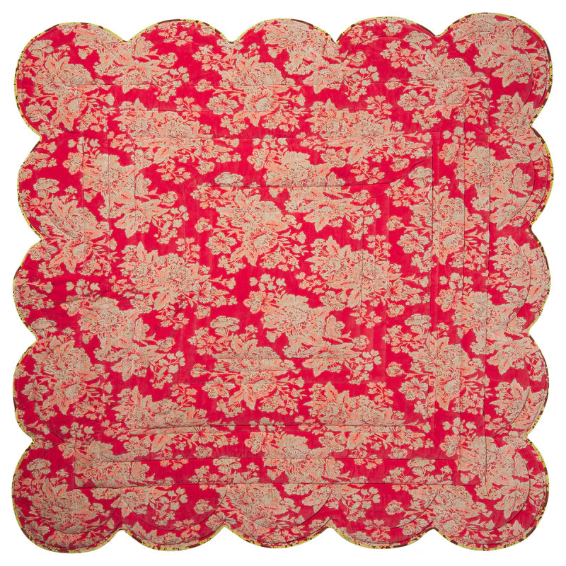 Hazel Scalloped Velvet Bedcover