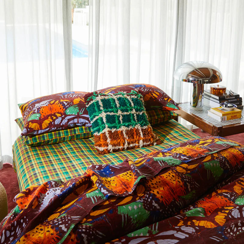 Karina Shag Cushion - Verdant Feather Insert