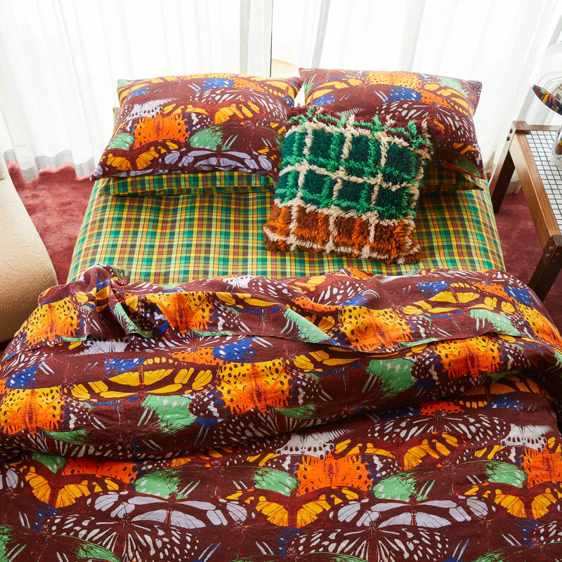 Karina Shag Cushion - Verdant Feather Insert