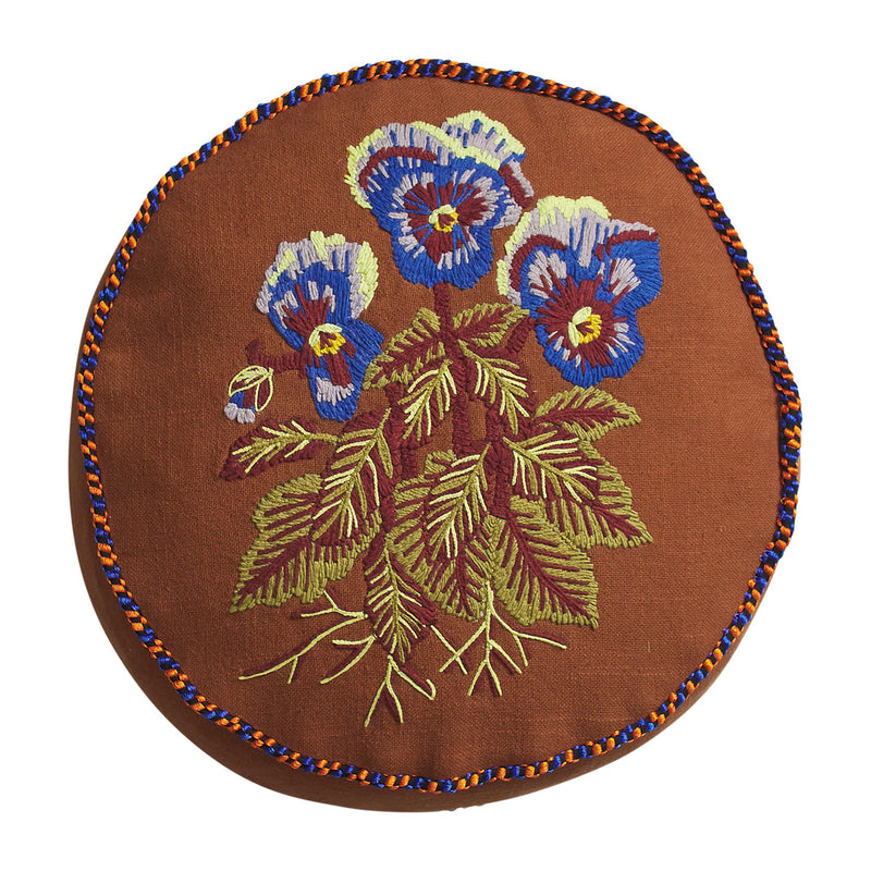 Helena Embroidered Cushion Feather Insert - Sage x Clare