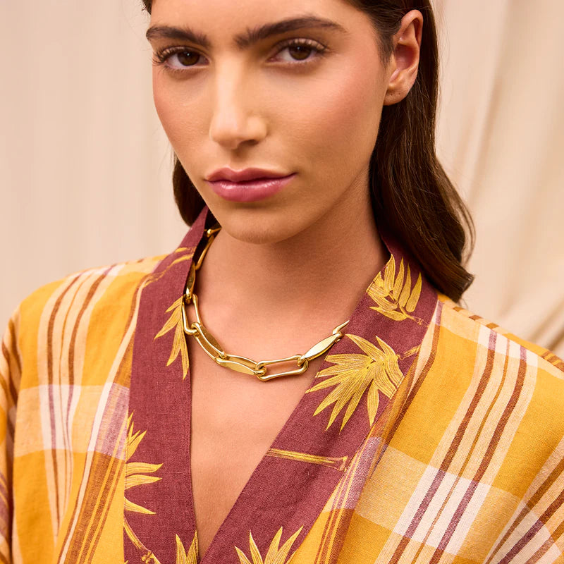 Nicolette Linen Robe - Marigold