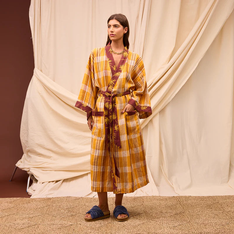 Nicolette Linen Robe - Marigold