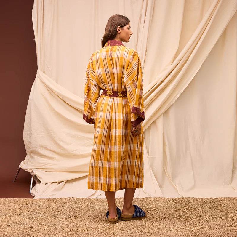 Nicolette Linen Robe - Marigold